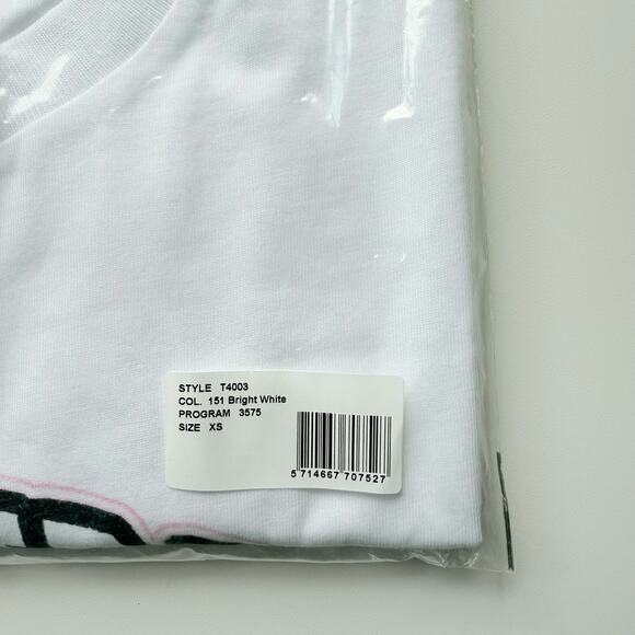 NWT Ganni White Basic Jersey Rose Relaxed Graphic T-shirt Size XS‎ - Picture 3 of 5